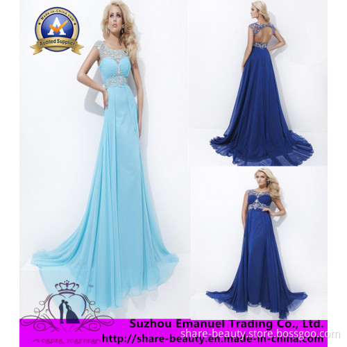 2014 Brand New Empire Crystal Applique Chiffon Jewel Evening Dresses Gowns (DK031)